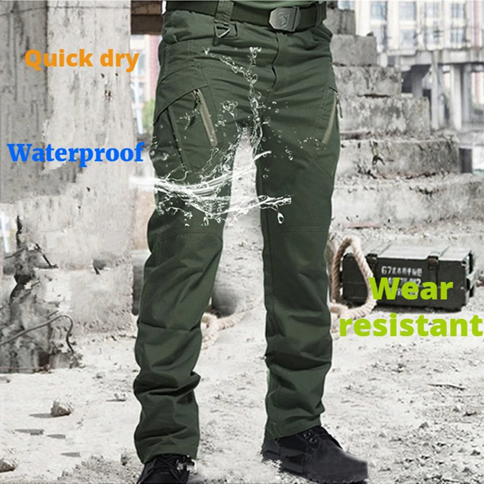 Mens Tactical Pants Multiple Pocket Elasticity Military Urban Commuter