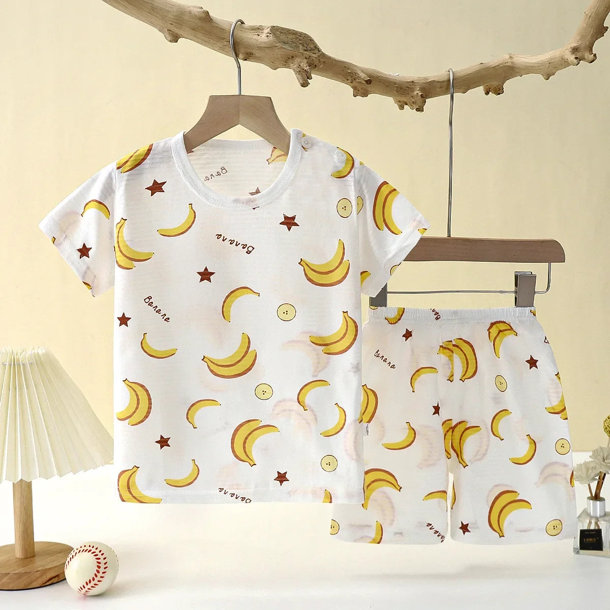 Short Sleeve Home Sleepwear Children Sets