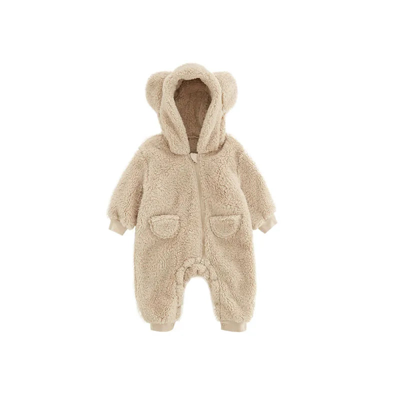 0-2Y Newborn Baby Rompers Spring Autumn Warm Fleece