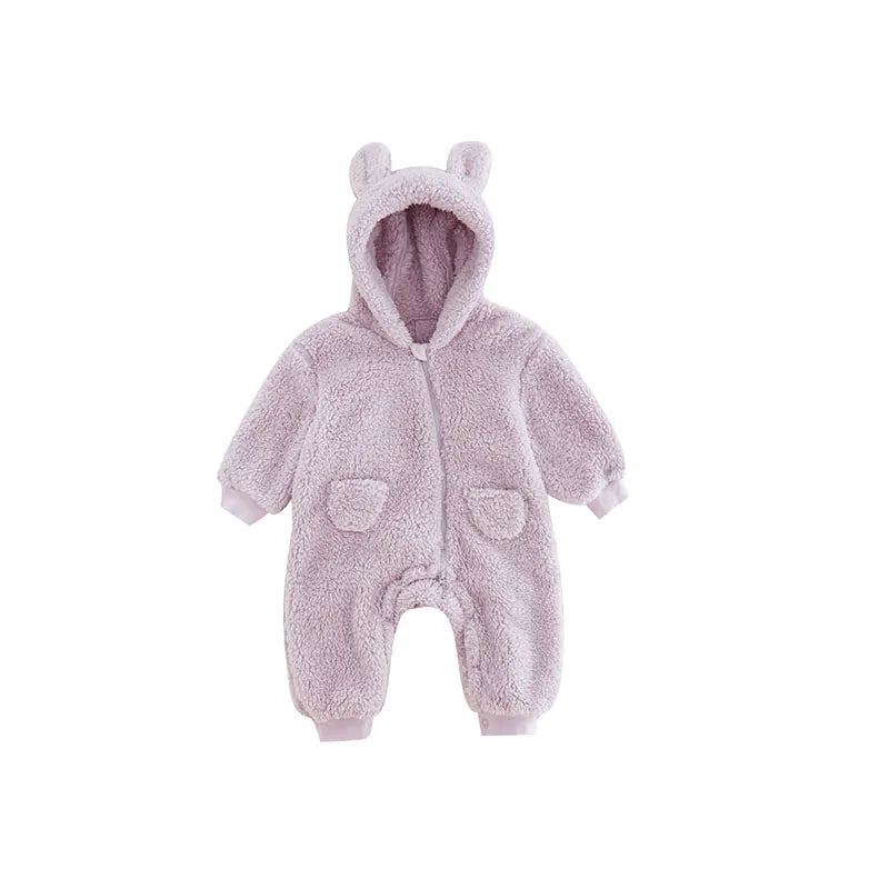 0-2Y Newborn Baby Rompers Spring Autumn Warm Fleece