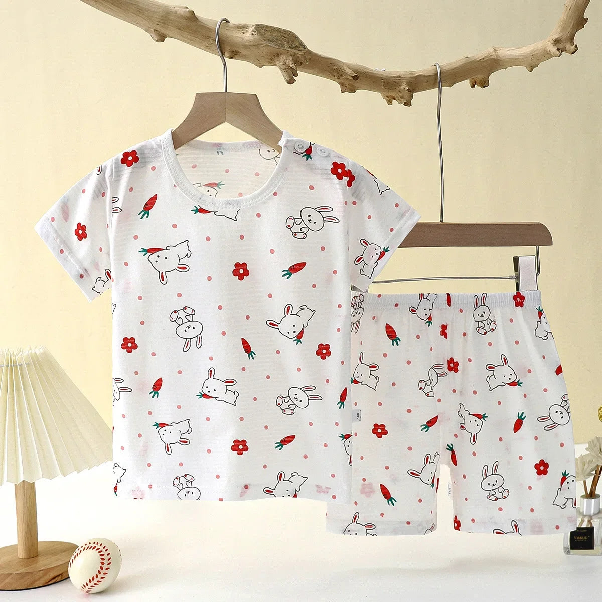 Short Sleeve Home Sleepwear Children Sets