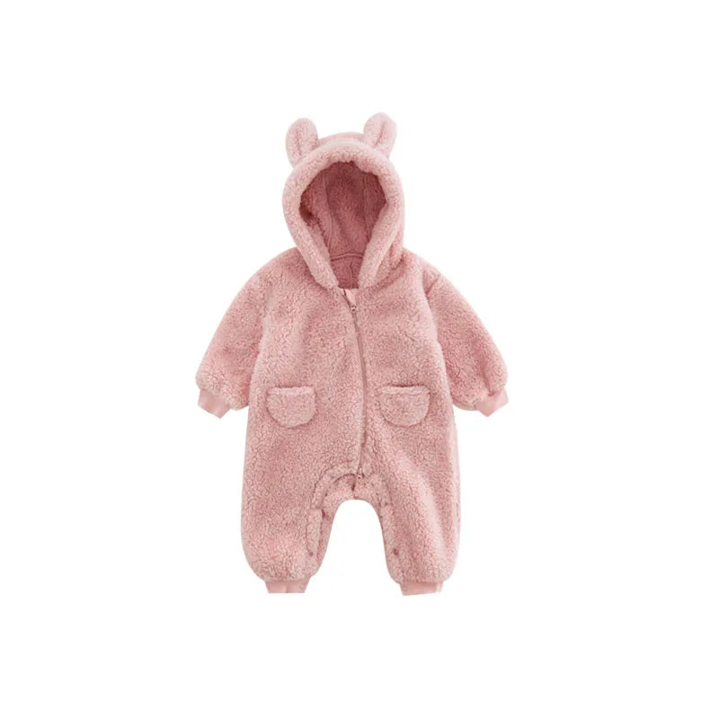 0-2Y Newborn Baby Rompers Spring Autumn Warm Fleece