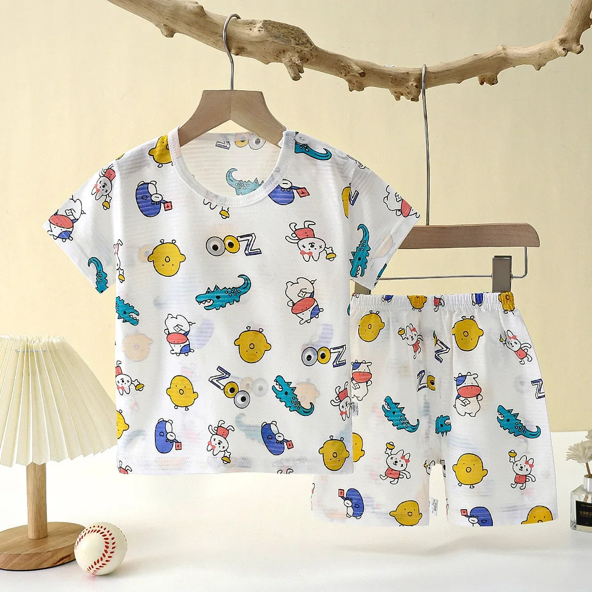 Short Sleeve Home Sleepwear Children Sets