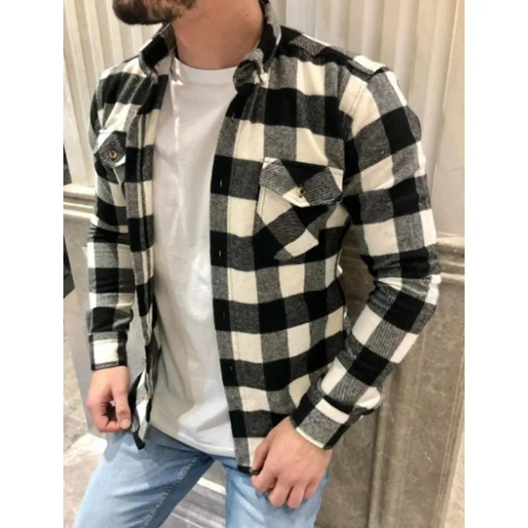 Men's Shirt All Match Slim Long Sleeve Shirt