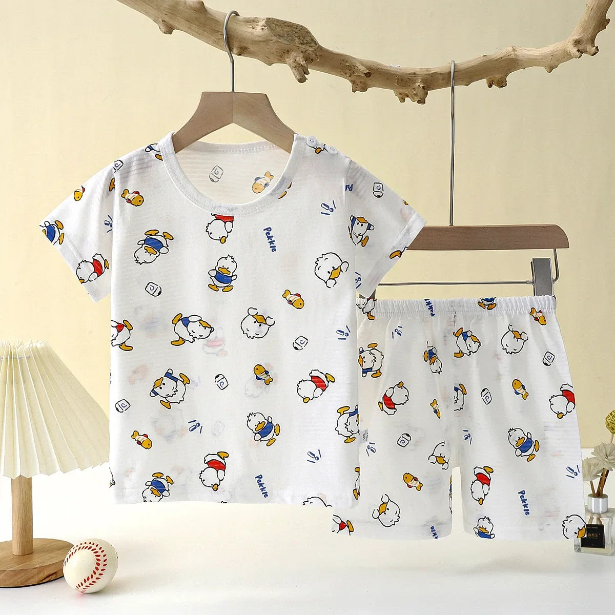 Short Sleeve Home Sleepwear Children Sets