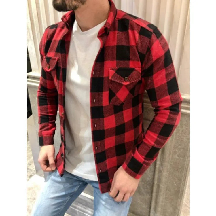 Men's Shirt All Match Slim Long Sleeve Shirt