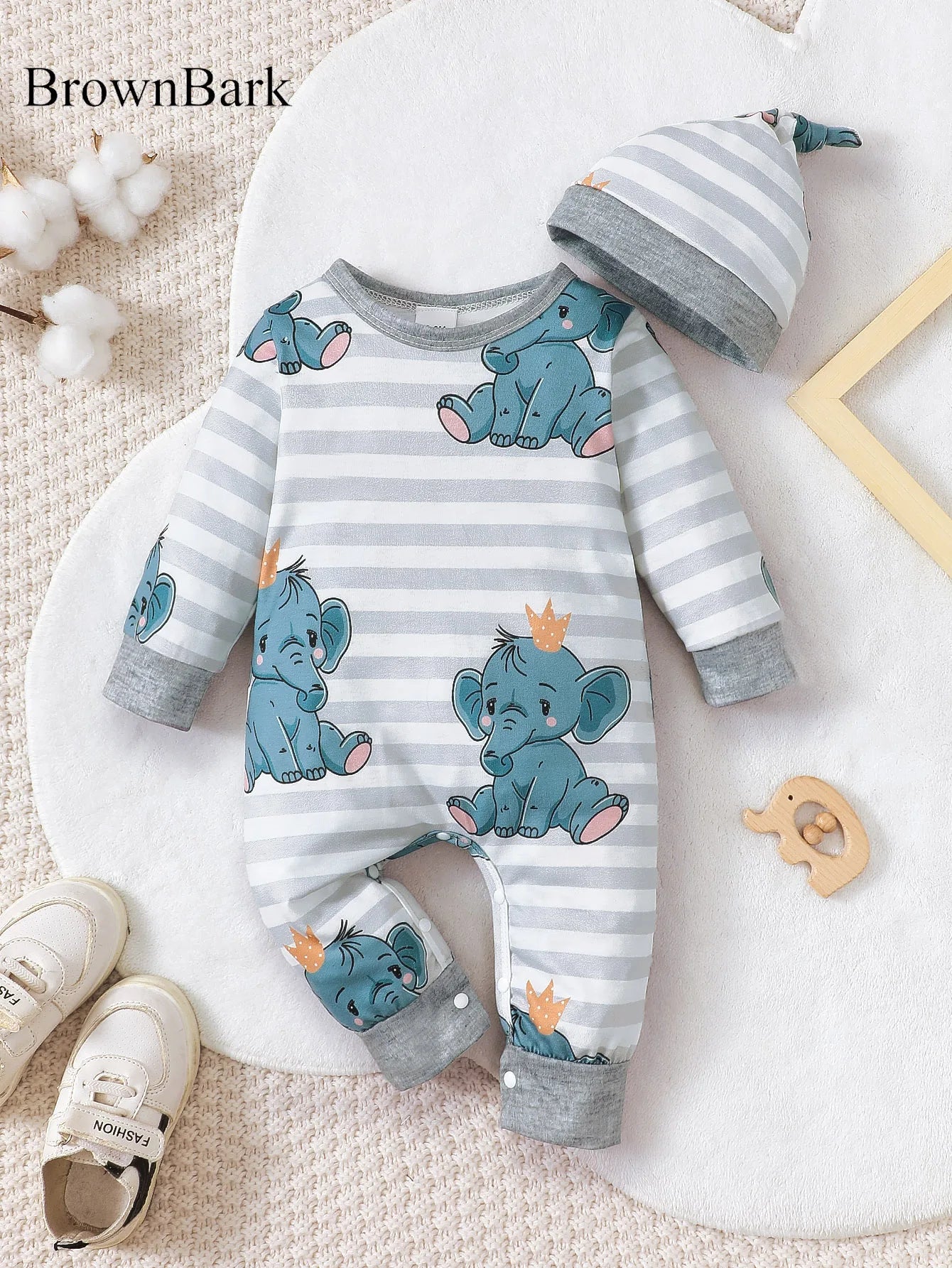 Winter Newborn Infant Romper Bear Print