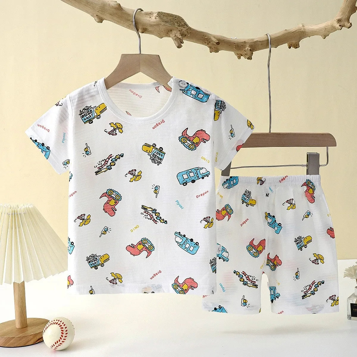 Short Sleeve Home Sleepwear Children Sets