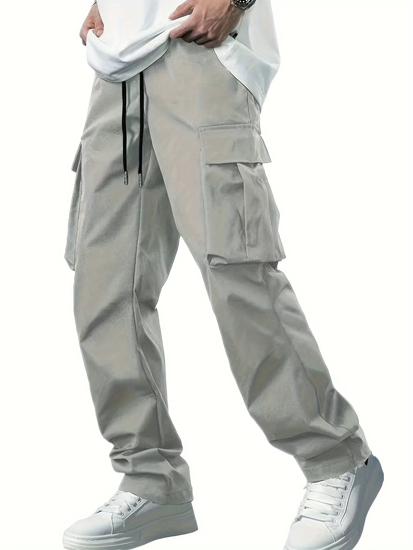 Men's workwear pants, men's loose straight casual pants