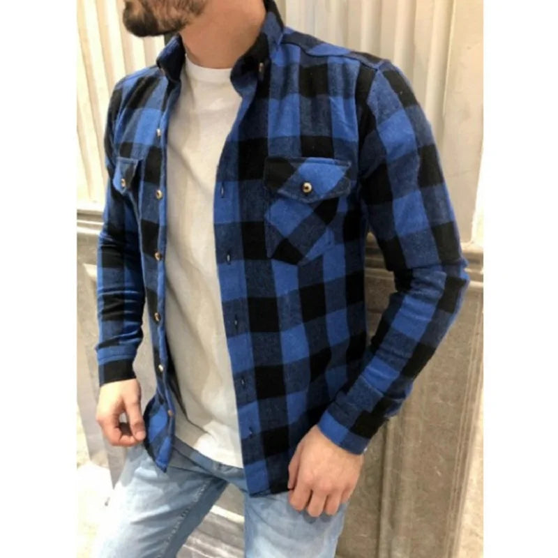 Men's Shirt All Match Slim Long Sleeve Shirt