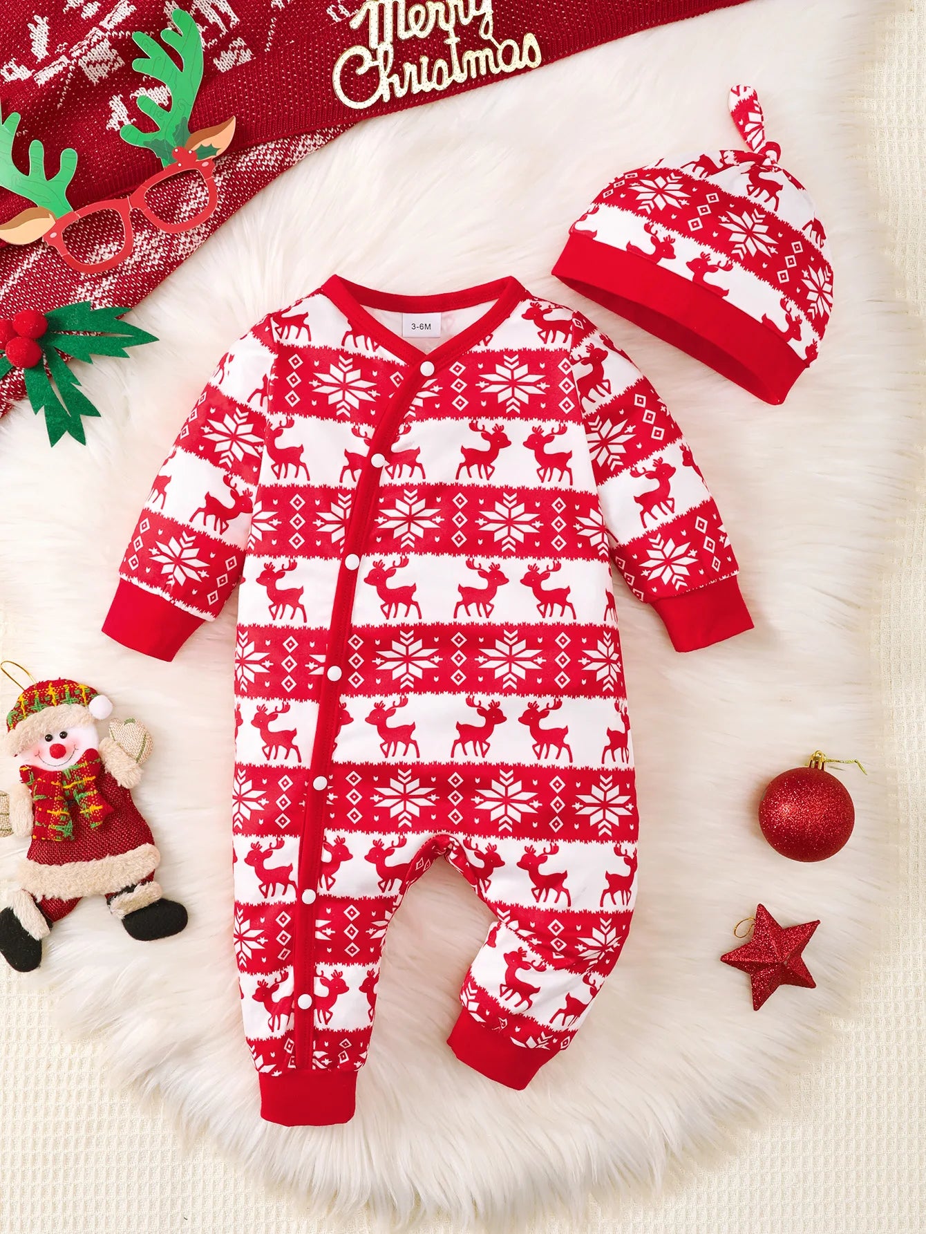 Winter Newborn Infant Romper Bear Print