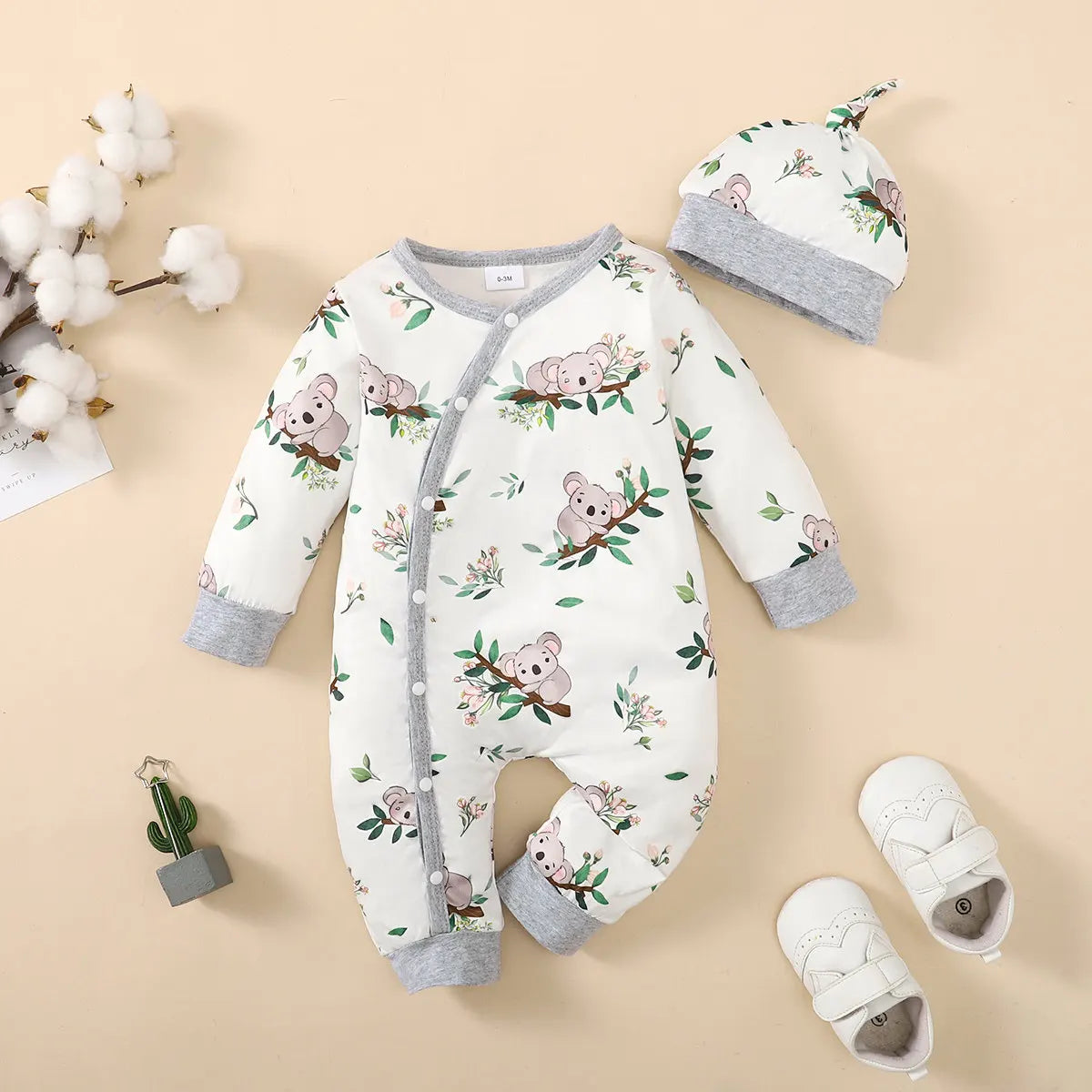 Winter Newborn Infant Romper Bear Print