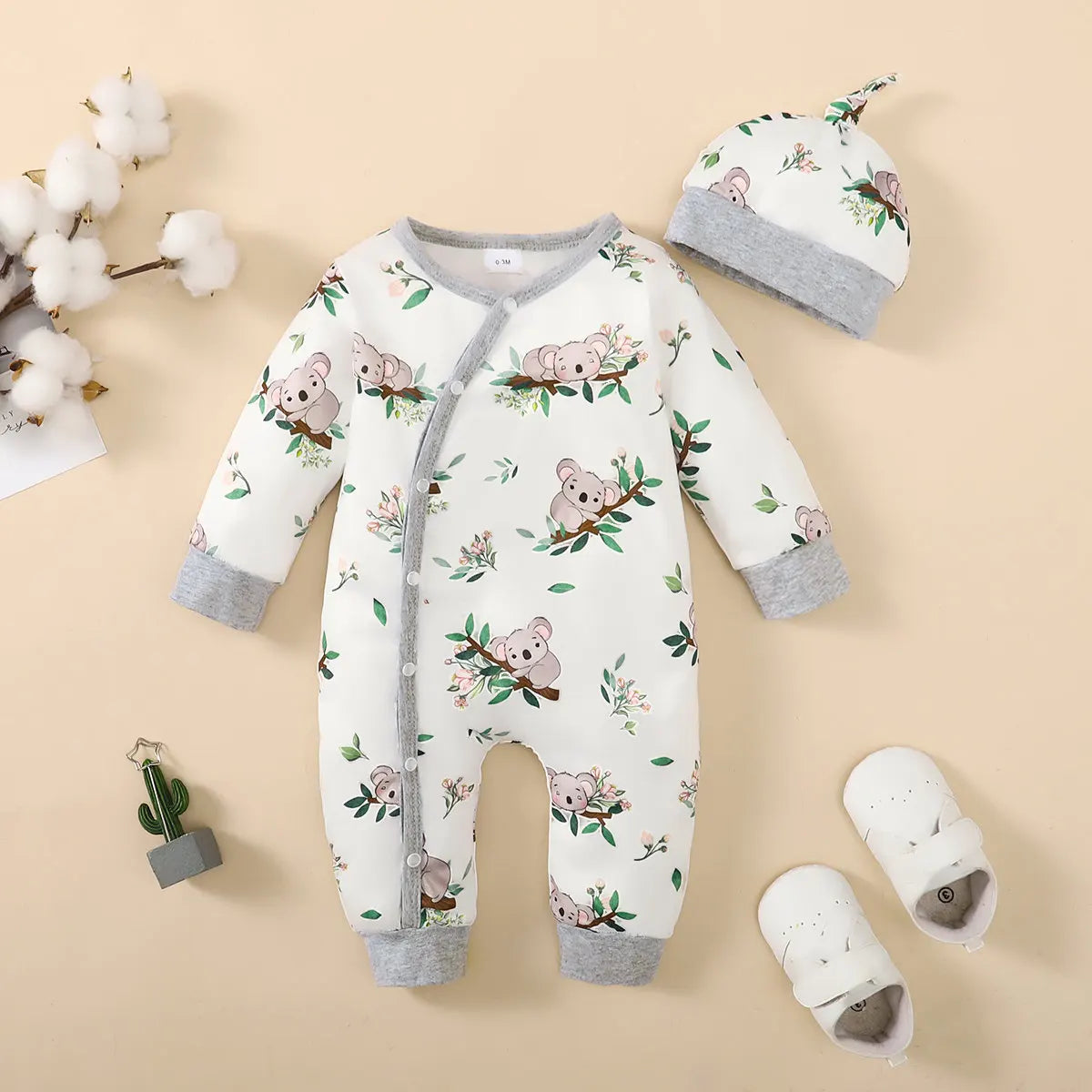 Winter Newborn Infant Romper Bear Print