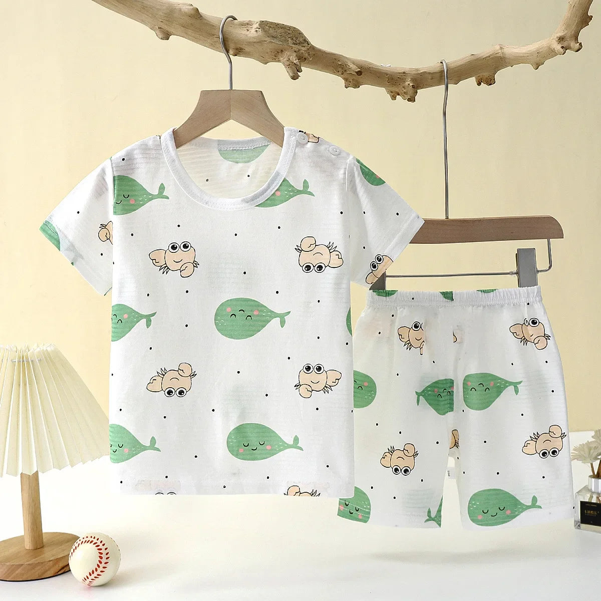 Short Sleeve Home Sleepwear Children Sets